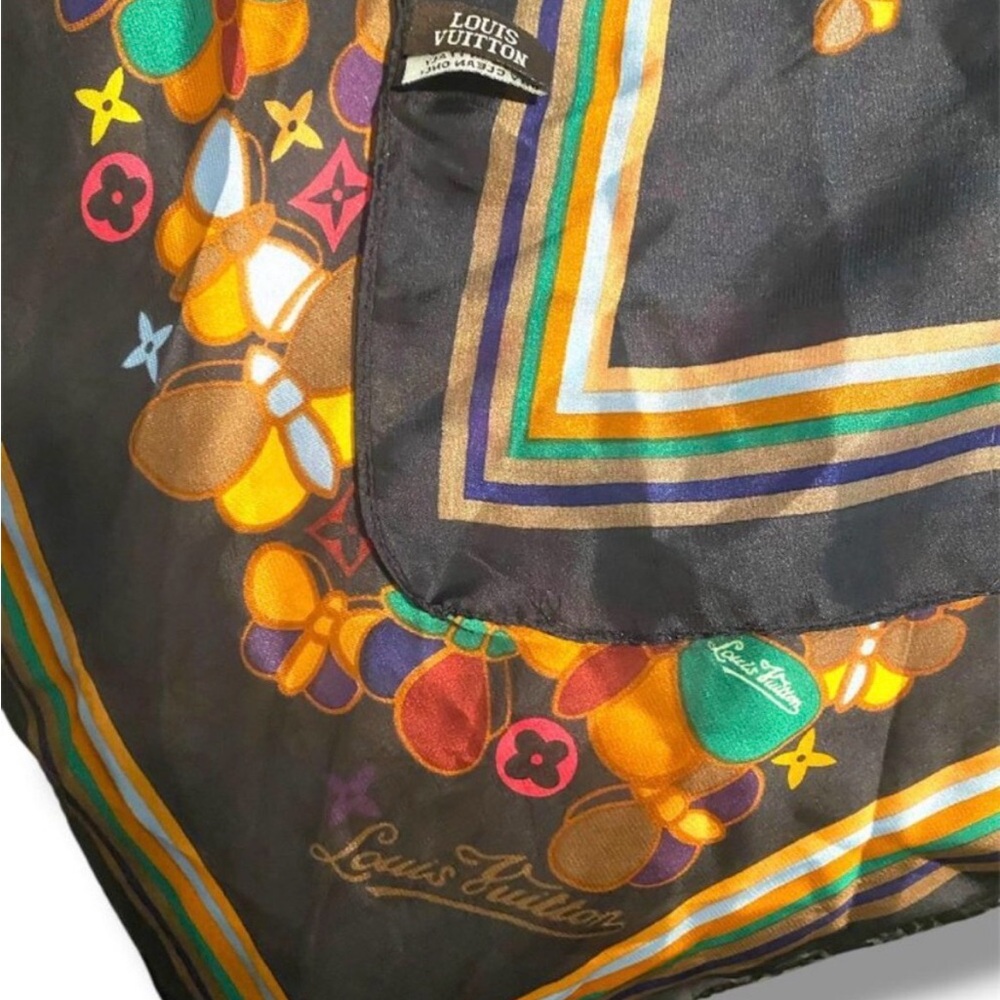 Louis Vuitton multicolor silk butterfly scarf-Takashi Murakami Collaboration - Picture 7 of 7